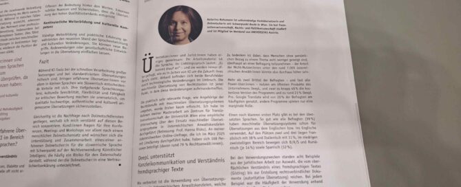 Das aufgeschlagene Fachmagazin mit dem Beitrag von Katarina Rohsmann